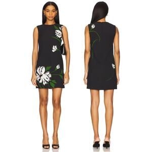 Veronica Beard Cromwell Mini Dress Floral Garden Party Cocktail Black Size 00